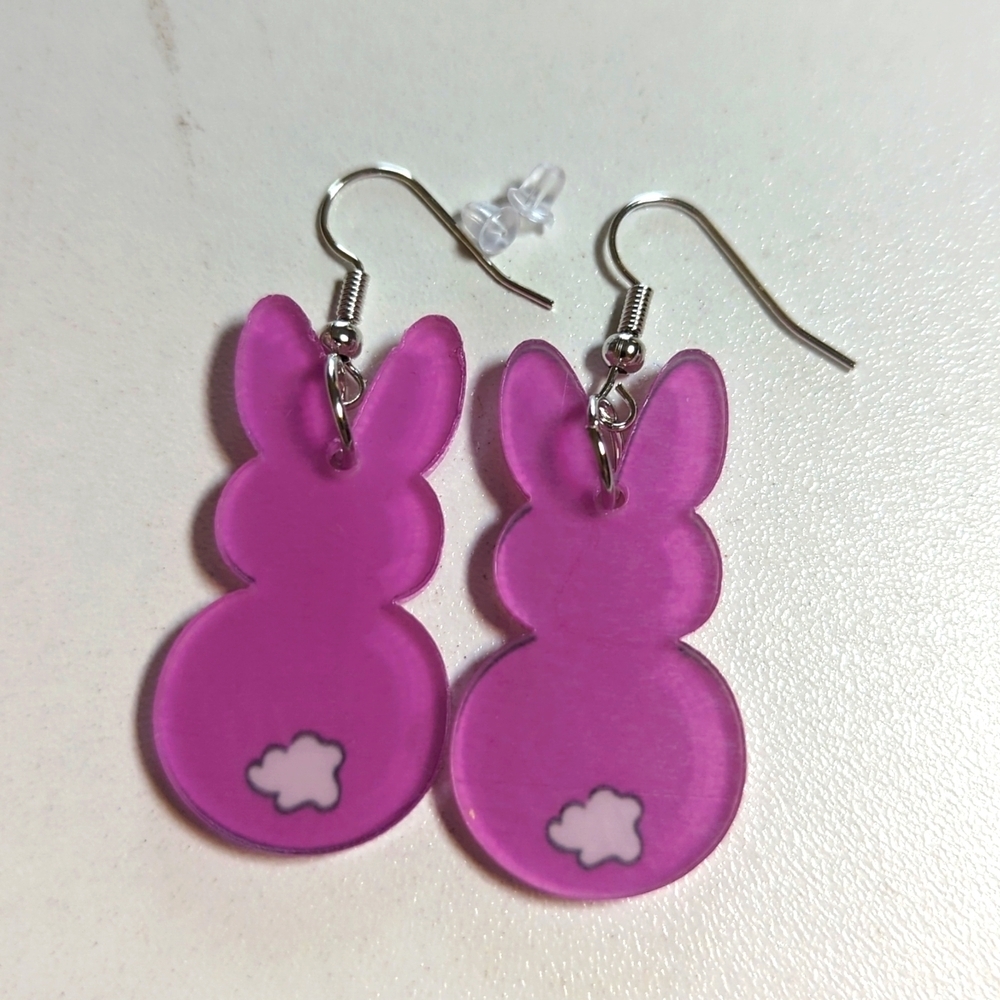 NEW Pink Peeps Tail Earrings